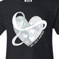 thumbnail image 4 of Inktastic Lung Cancer Awareness White Ribbon Around Heart Youth T-Shirt, 4 of 5