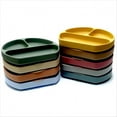 thumbnail image 3 of Baby D-Shaped Dinner Plate Compartmentalised Tray Silicone Suction Cup One Piece Baby Autonomous Eating Drop Proof Tableware, 3 of 7