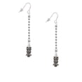 thumbnail image 2 of Delight Jewelry Silvertone Antiqued Owl with Clear Crystal Eyes - Silver-tone Long Sparkle Dangle French Earrings, 2 of 4