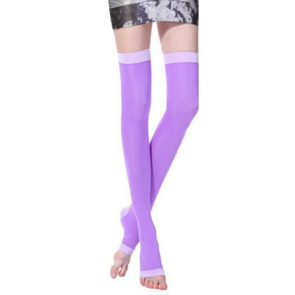 Purple Stockings Sleep Leg Sculpting Slim Leg Socks Open Toe Sculpting Over The Knee Pressure Tights
