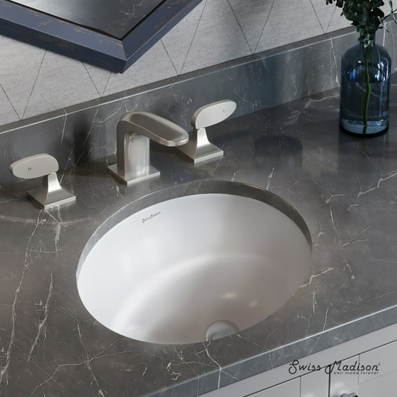 Monaco 16" Ceramic Undermount Bathroom Sink in Glossy White