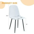 thumbnail image 5 of Noble House Luxury 34.5" Dining Chairs, Linen-Cotton Upholstery, Black Metal Legs, High Resilience, White, Set of 4, 5 of 10