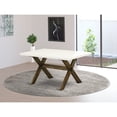 thumbnail image 2 of X-Style 36X60 in Dining Table with Distressed Jacobean 418 Leg and Linen White Top finish, 2 of 2