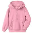 thumbnail image 5 of Abcomgle Sweatshirt Set for Girls Oversized Half Zip Hooded Sweatshirts and Warm Sweatpants Athletic Tracksuit Kids Girls,Pink,13-14Years, 5 of 8