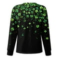 thumbnail image 4 of yuCgh Women's St. Patrick's Day Printed Long Sleeve Stand Collar Work Top, Single Breasted Nursing Jacket, Casual Uniform,Black L, 4 of 5