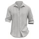 thumbnail image 4 of Men's Solid Color Striped Long Sleeve Shirt Men's Casual Fashion Shirt4XL, 4 of 4