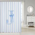 thumbnail image 2 of Manfei Alphabet J Design Shower Curtain 72Wx84L,Blue Kawaii Bow Knot Bathroom Shower Curtain, 2 of 5