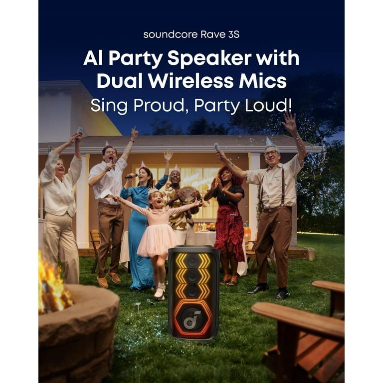 Soundcore Rave 3S Portable Bluetooth Speaker with 2 Wireless