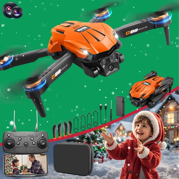 ¡Ahorros navideños! Dron Pretxovre con cámara HD 1080P, juguetes de control remoto, regalos para niños y niñas, con retención de altitud, modo sin cabeza y ajuste de velocidad de arranque.