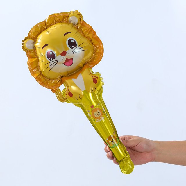 Globo de aluminio de dibujos animados para el Día del Niño, palo de golpe para sujetar con la mano, globo de regalo, globos para ambiente de fiesta de festival