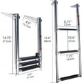 thumbnail image 5 of 3 Step Boat Ladder, 304 Stainless Steel Telescoping Folding Pontoon Boat Ladder Dock Swim Ladder for Marine Boat Yacht, 5 of 5