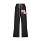 thumbnail image 4 of Pantalones de Mujer Casual, Impresión Elástica Suelta Pantalones de Pierna Ancha Recta con Bolsillo Hecho de Poliéster Suave para Toda la Temporada, Pantalones de Pierna Ancha de las Mujeres, 4 of 4
