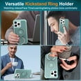 thumbnail image 7 of Dteck for iPhone 14 Pro Case with Magnetic Invisible Stand, Military Grade Drop Protection, Compatible with MagSafe, Shockproof Translucent Matte Protective Cover with Ring Holder for Women Men,Mint, 7 of 7