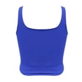thumbnail image 4 of EliteGoogv Women Tank Top Slim Fit Square Neck Solid Color Crop Vest Ribbed Knit Sleeveless Shirts Blue XS, 4 of 5