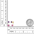 thumbnail image 2 of Gem Stone King 14K Yellow Gold Pink Zirconia and Purple Amethyst Stud Earrings for Women | 2.63 Cttw | Gemstone Birthstone | Round 6MM, 2 of 4