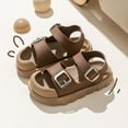 thumbnail image 5 of ZHOGXU Baby Boys Girls Summer Sandals With Adjustable Straps Open Toe Soft Sole On Comfortable Breathable Shoes For Outdoor Activities,Brown,5-5.5 Years, 5 of 6