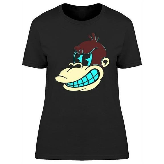 A Retro Monkey Cartoon T-Shirt Women -Image by Shutterstock, Female 3X-Large