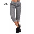 thumbnail image 1 of Pantalones de mujer Pantalones recortados con cordón Paño deportivo informal con cintura elástica, Gris, XL Advancent AP002218-04, 1 of 7