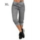 thumbnail image 1 of Qarigey Pantalones de mujer Pantalones recortados con cordón Cintura elástica informal Ropa deportiva Prendas para la parte inferior del cuerpo Gris SG, 1 of 8