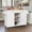 White, variant on CBJCBJ 51.7" Rolling Kitchen Island Foldable, Adjustable Shelf & 2 Storage Doors - Mobile Kitchen Cart, Breakfast Bar with Storage (Black)