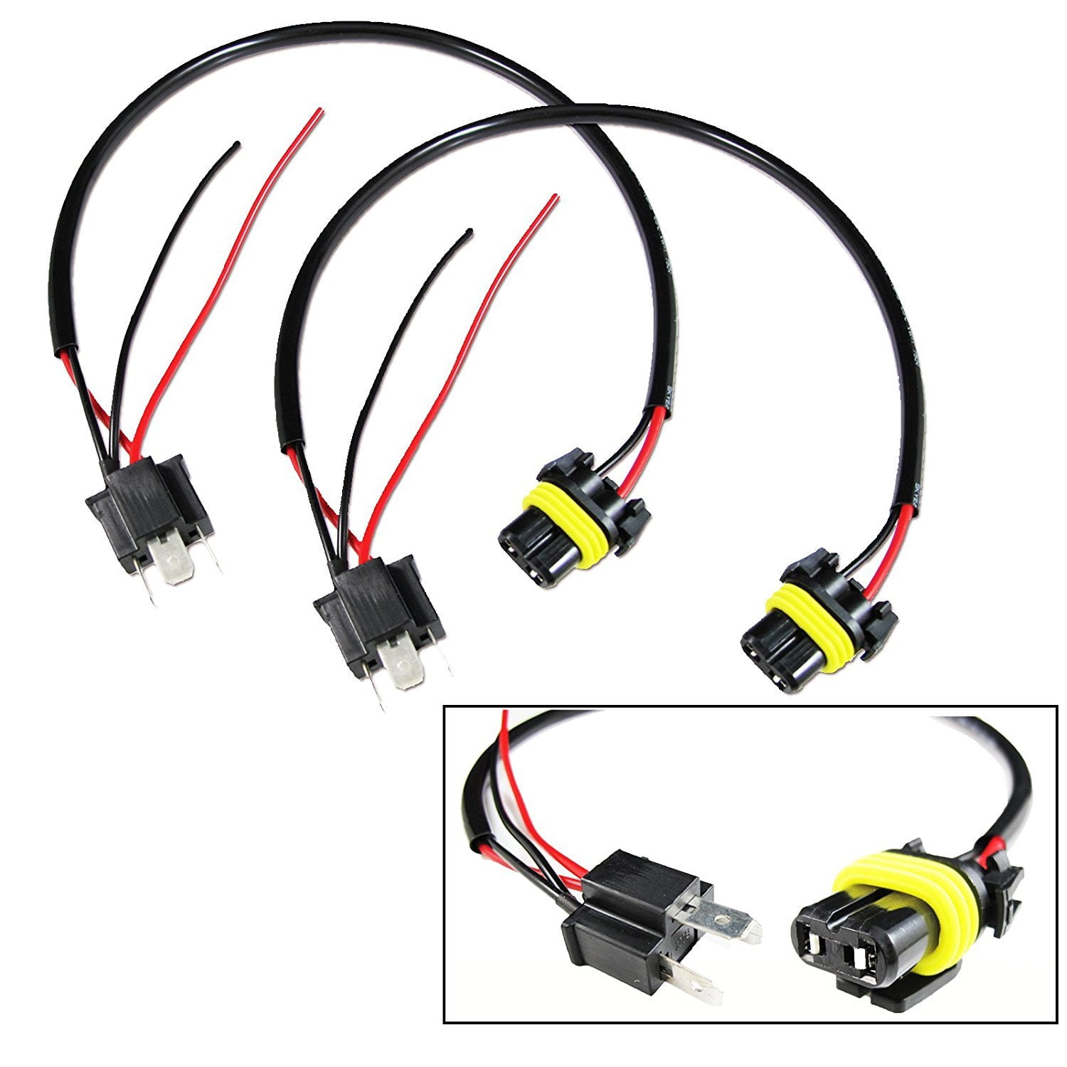 2 NEW H4 Female Headlight Wire Harness Connector Wiring plug socket 14G