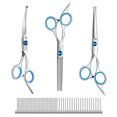 thumbnail image 2 of Professional Dog Grooming Scissors with Safety Round Tips,Dog Grooming Scissors Set: Thinning,Straight,and Curved Scissors and Comb for Long and Short Hair for Dogs and Cats (Blue-5 in 1), 2 of 9