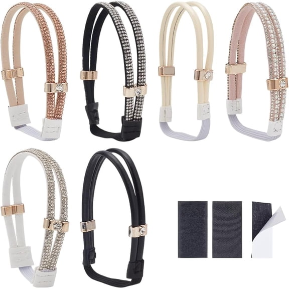 6 Pairs 6 Styles Elastic High Heels Shoe Straps Rhinestone Elastic Shoe Ankle Straps Detachable Holding Loose Shoe Laces Band Replacement Ankle Straps