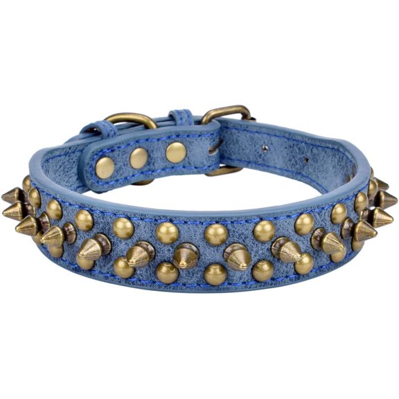 Mushrooms Spiked Rivet Studded Adjustable Pu Leather Pet Collars for Cats Puppy Dogs 1Pack