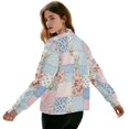 thumbnail image 3 of DISNIMO Flower Printed Jackets for Women Long Sleeve Sweatshirts Zip Up Outwear Casual Jackets Fall Winter Clothes, 4XL, 3 of 7