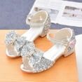 thumbnail image 2 of MQLKF Summer New Soft Bottom Breathable Non Slip High Heel Rhinestone Bow Kids Fashion Princess Sandals Leisure Stylish Girl's Sandals, 2 of 5