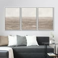 thumbnail image 3 of IDEA4WALL Framed Canvas Print Wall Art Set of 3 Neutral Seascapes Subtle Tones Illustration Print Watercolor Abstract Ocean Serene Modern Digital Art Minimal Chic for Home Decor - White 16"x24"x3, 3 of 5
