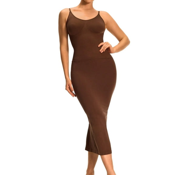 Nimiah Maxi Dress for Women Shapewear Dresses Tummy Control Seamless Long Slip