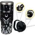 thumbnail image 3 of 30oz Goth Gothic Tumbler with Handle and Straw, Stainless Steel Vacuum Insulated Flip Straw 30 oz Butterfly Tumbler, Spill Proof Moon Travel Mug, Witch Decor Gifts for Women, 3 of 6