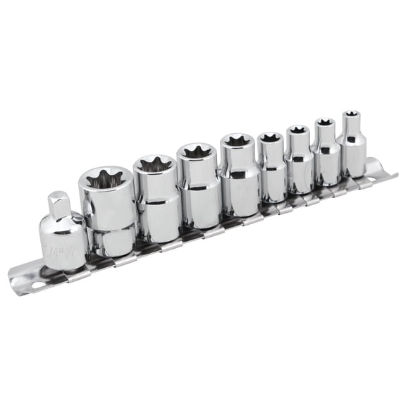 Performance Tool W1338 9-Piece External Star Socket Set
