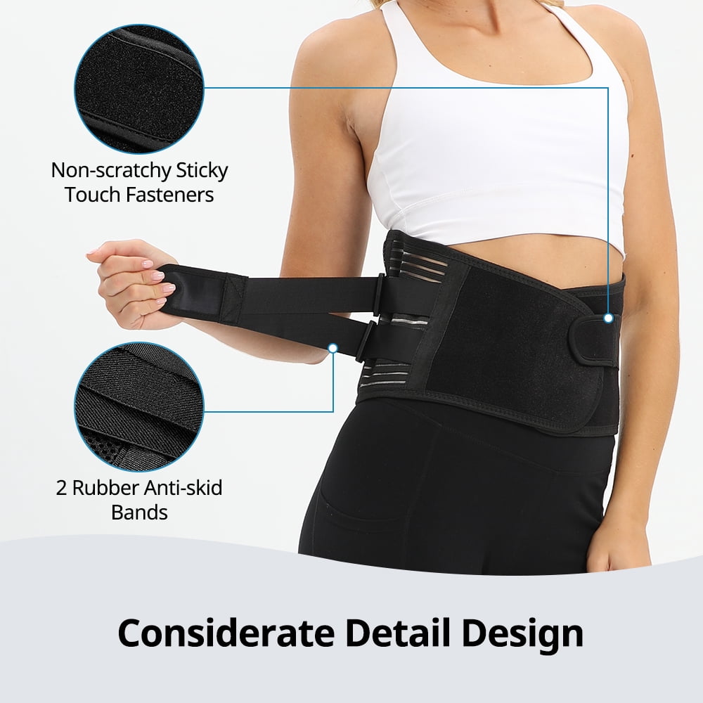 Adjustable Lumbar Support Belt Lower Back Brace Posture Corrector Waist Wrap for Sciatica Back Postpartum Abdomen Shaping for Heavy Lifting, Workout, Fitness, Women and Men