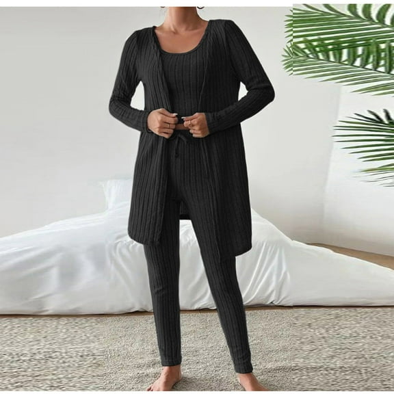 Women Pajama Sets Women's Sleepwear Thread Camisole Nightgown Three Piece Set Home Wear Sleepwear Pajama Sets for Women Pj Set Cute Pj Sets Woman,Womens Sleepwear