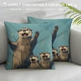 thumbnail image 3 of Orinice Cute Otters Graphic Decorative Throw Pillow Cover for Home Couch Living Room Bed Sofa - Short Plush Material, Invisible Zipper Closure, 1PC 24x24in, 3 of 5