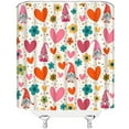 thumbnail image 3 of Valentine''s Day RV Shower Curtain Small Stall,Colorful Heart Flower Boho Cute Gnome Eff Love Couple Sweet Romantic Bathroom Decor Curtain with Hooks,, 3 of 6