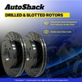 thumbnail image 5 of AutoShack Rear Solid Drilled & Slotted E-Coated Brake Rotors Black Finish 2-PC Set Replacement for 2007-2017 Jeep Patriot 2007-2017 Jeep Compass 2008-2013 Dodge Avenger NightGuard 11.85" (301.1 mm), 5 of 5