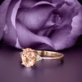 thumbnail image 2 of Dazzling Minimalist 1.50 Carat Oval Cut Morganite And Diamond Moissanite Engagement Ring, Wedding Ring in 925 Sterling Silver With 18k Rose Gold Plating Gift For Loveria, Promise Ring, 2 of 3