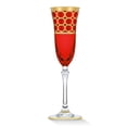thumbnail image 2 of HOMEHUT Multicolor Champagne Flutes with Gold Rings, Set of 4, 2 of 4