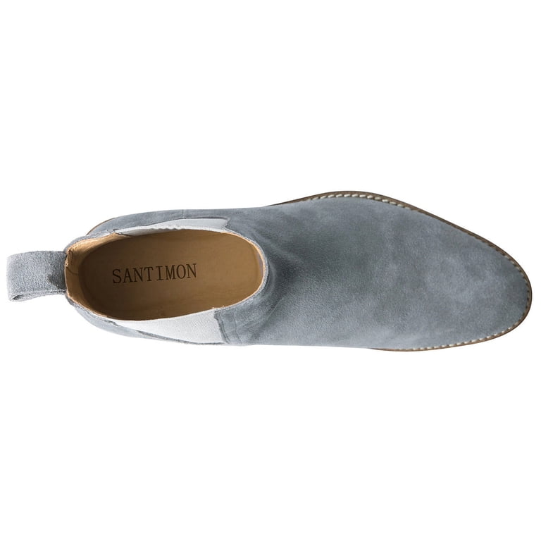 Santimon‎ Men\'s US 7 Grey Suede Slip On Casual Dress Chelsea Boots Santimon Mens chelsea Boots Suede Ankle Dress Boot Gray 7  main image 2