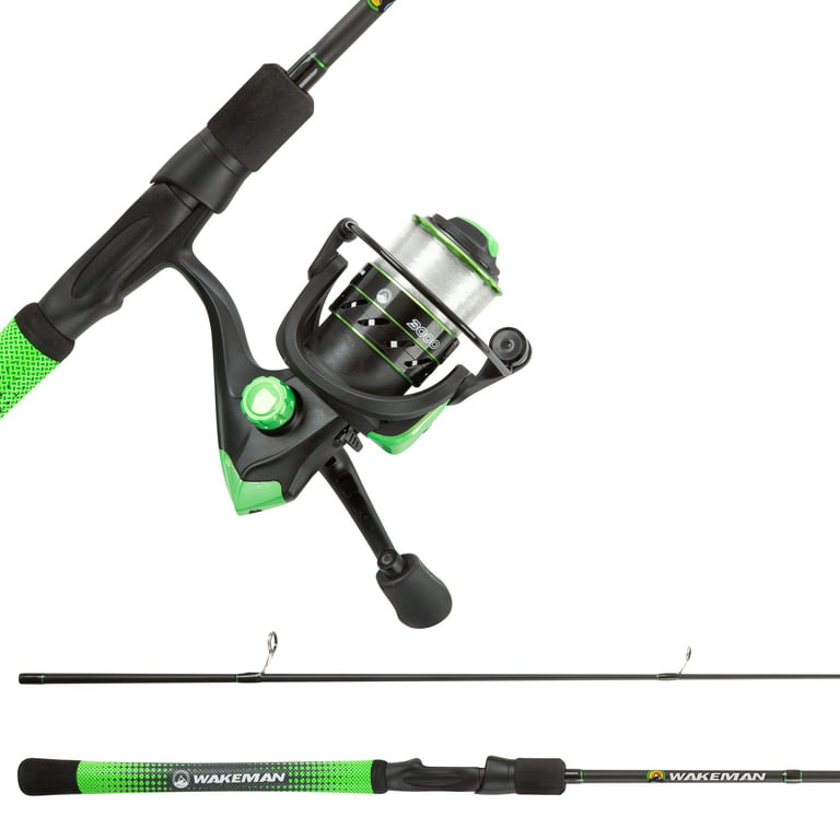 Rad Sportz Spinning Fishing Rod & Reel Combo- 6 ft. 6 in. Carbon Pole, Green