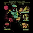 thumbnail image 2 of Men's Star Wars: The Book of Boba Fett Distressed Character Line-up  Graphic Tee Black Medium, 2 of 5