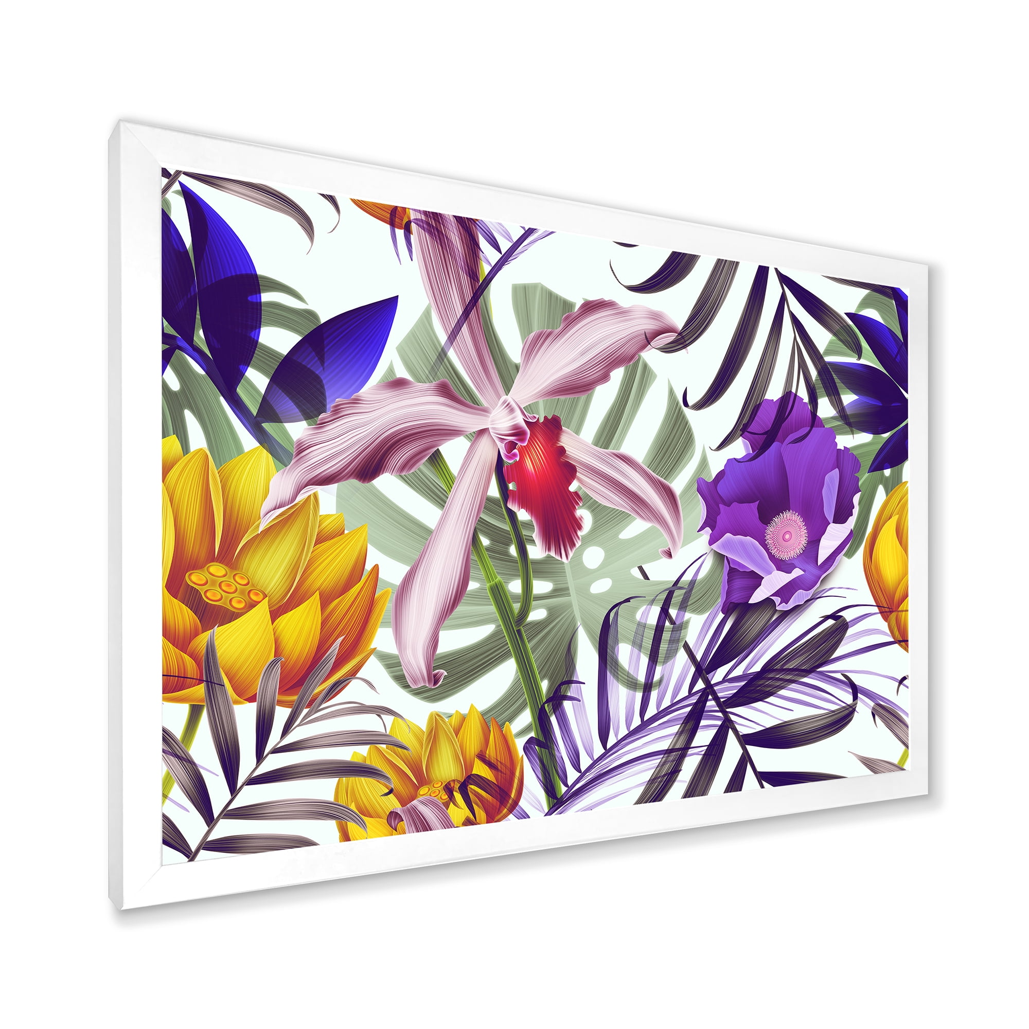 Designart 'VIntage Tropical Flowers IX' Traditional Framed Art Print