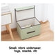 thumbnail image 5 of Cajas de almacenamiento plegables de 2 con tapas - cajas de tela grandes y pequeñas para juguetes, ropa y organización de armarios, caqui/gris/verde, 5 of 7