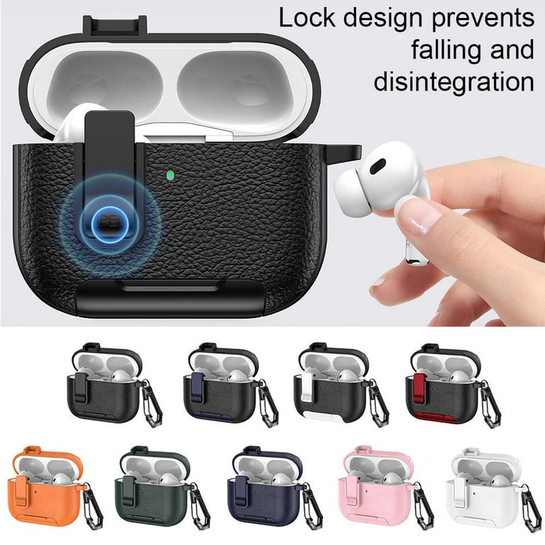 For Apple AirPods Pro 3 Protective Case With Secure Lock Leather