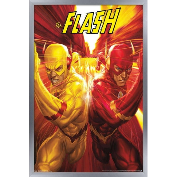 DC Comics - The Flash and The Reverse Flash - Race Wall Poster, 14.725" x 22.375", Framed