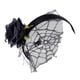 thumbnail image 4 of Headband Headband With Fabric Flowers, \u0026 Lace Wedding Cosplay Salvador Diadema de flores con velo de encaje, 4 of 8