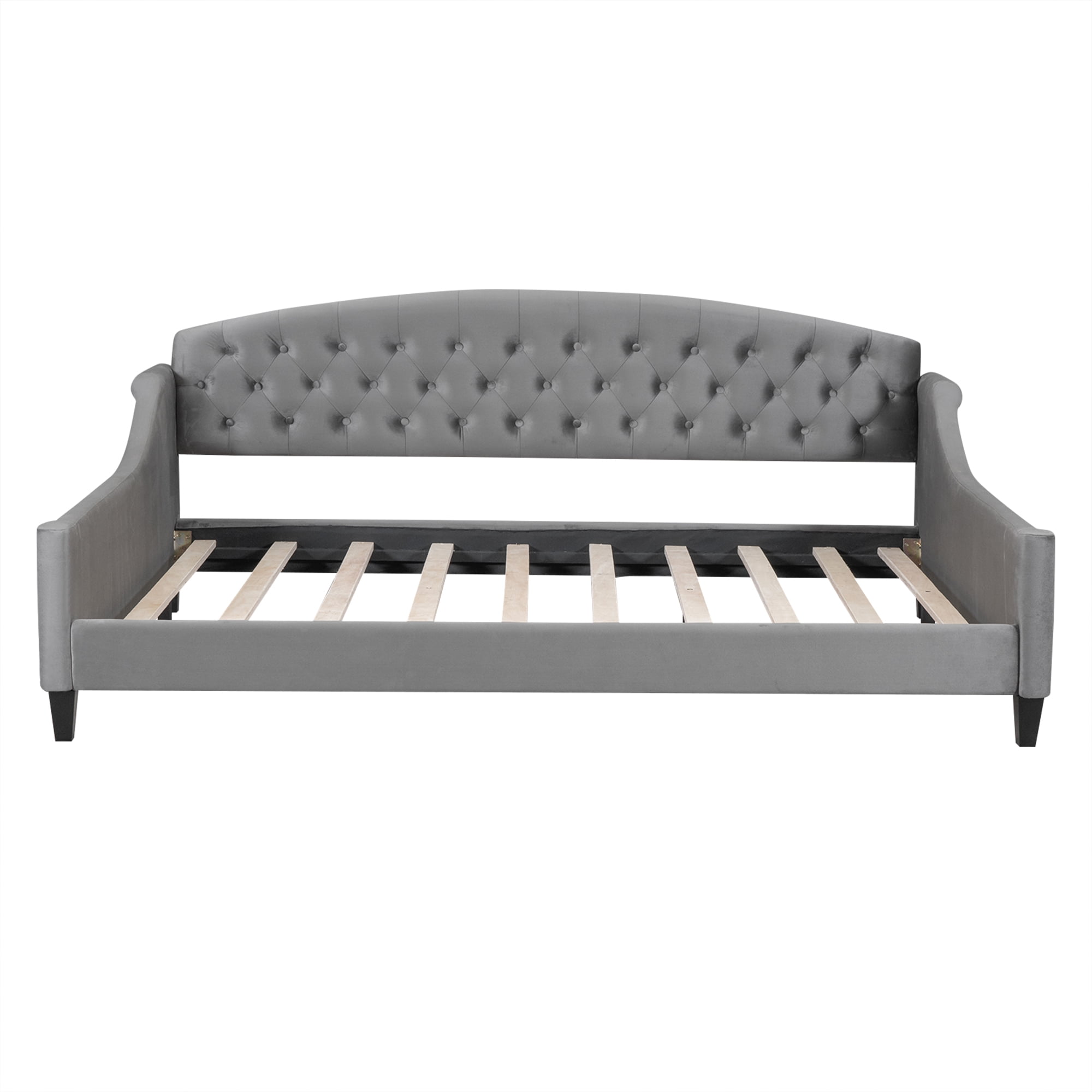 Euroco Upholstered Tufted Full Daybed, Gray
